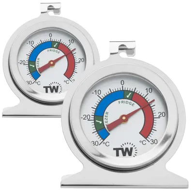 2er-Pack Kühl-Gefrier-Thermometer, Edelstahl, analog