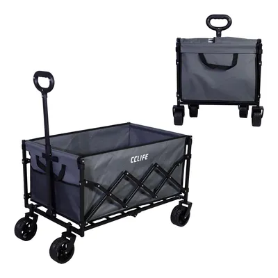 Produktbild von Bollerwagen Faltbar 150L bis 150kg mit Bremsen Camping Outdoor Grau
