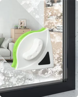 Produktbild von Doppelseitiger magnetischer Fensterreiniger für Innen- und Außenfenster – Ergonomisches und sicheres Glasreinigungswerkzeug - Für Fenstergläser von 18-30 mm