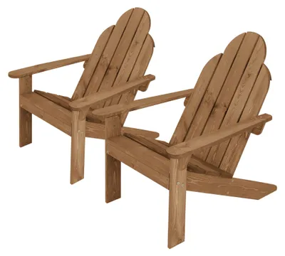 Obrázek produktu pro ECD Germany Adirondack židle sada 2 kusů z masivního jedlového dřeva, 92,5x70x89 cm, hnědá, zahradní židle s opěradlem a područkami, dřevěná židle, odolná proti povětrnostním vlivům