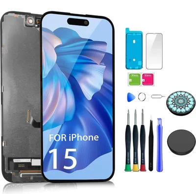 Produktbild von iPhone 15 Display | Komplettes OLED Display | Reparatur Set| Ersatzteil | Bildschirm Einheit