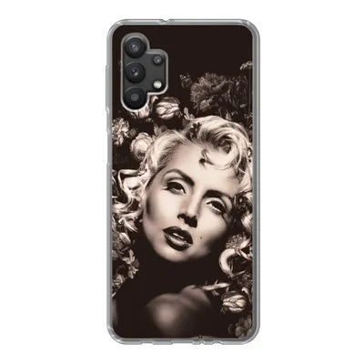 Produktbild von MuchoWow® Handyhülle Schutzhülle Hülle für Samsung Galaxy A32 5G Frau - Blumen - Schmetterling Silikon Softcase Handy Hülle - Softcase