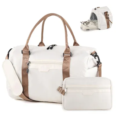 Produktbild von Reisetasche für Damen und Herren, 44.5x20x28 cm Handgepäck Reisetasche Wasserdicht, mit Schuhfach & Nassfach, Sporttasche, für Reisen, Sport & Fitness
