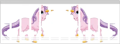 Produktbild von Wallario Ordnerrücken Sticker, selbstklebend für breite Ordner, 12 Stück, Motiv Einhorn in rosa mit Schweif in lila