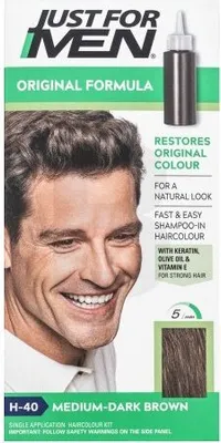 Obrázek produktu pro Just For Men Shampoo-in Haircolour barevný šampon pro muže H40 Medium Dark Brown 66 ml