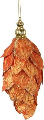 Zdjęcie produktu dla Zawieszka sopel pomarańczowa z brokatem 14 cm