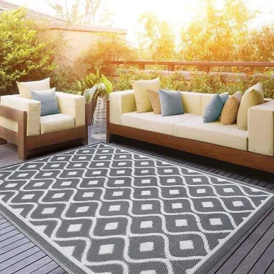 Produktbild von Famanu Outdoor-Teppich Wasserfest 150 x 210 cm - Umkehrbar, Kunststoff, für Picknick und Camping