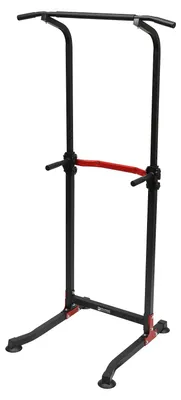 Immagine prodotto di Panca per esercizi a corpo libero, altezza regolabile, capacità di carico di 150 kg, colore nero e rosso