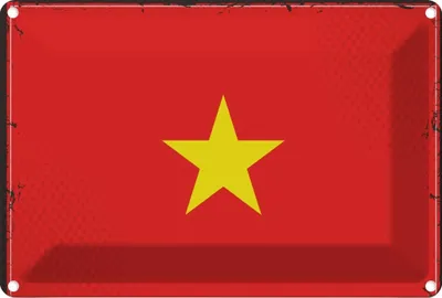 Produktbild von vianmo Blechschild 12x18 cm Vietnams Vietnam Flagge Fahne Wappen