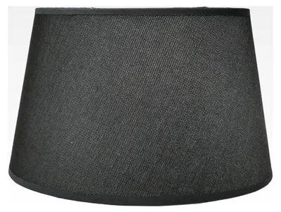 Produktbild von Ovaler Lampenschirm für E14|E27 in Leinenoptik Stoff Schwarz H 26 cm