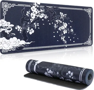 Productafbeelding van XXL muismat - 800 x 300 mm - Groot - Antislip - Verbetert precisie en snelheid (Japanse pruimenbloesem)