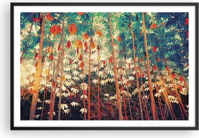 Produktbild von Gerahmtes Poster - Schwarzer Rahmen - Pflanzen tropisch orange - 91,5x61 cm - Wand Bild - Wanddeko - Wandbilder - Kunstposter - Wandposter - Bilderrahmen - Bilder - Kunstdruck - P2BAA91x61-4393