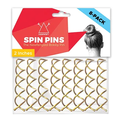 Produktbild von Hawwwy Spiral-Haarnadeln, 8er-Pack, Spin Pins, einfacher und schneller Dutt-Maker, Twist-Haarnadeln für Frauen und Kinder, Hochsteckfrisur-Haar-Accessoires, Messy-Dutt-Tool, perfekte kleine Dutt-Haarnadeln, Bobbie Fashion (Gold, 5,1 cm)