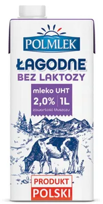 Obrázok produktu pre Polmlek Mleko Łagodne bez laktozy 2% 1 l