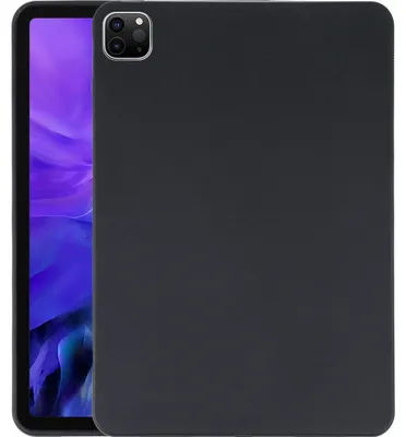 Produktbild von Mobigear Basics – Dünne Schutzhülle für iPad Pro 11 Zoll (2020) – Flexible TPU-Rückseite – Schwarz