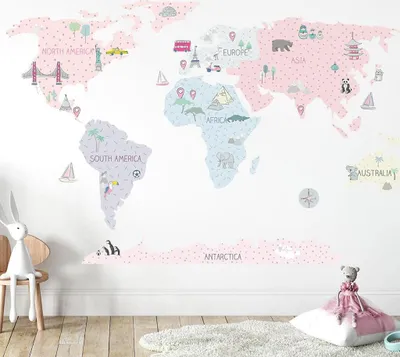 Immagine prodotto di Adesivo murale Mappa M rosa