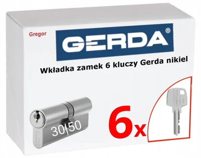 Produktbild von Gerda WKE1 30/50 Profilzylinder Schloss Nickel 6 Schlüssel