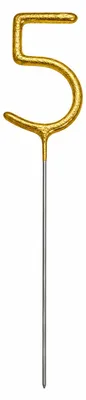 Produktbild von Zahlen Wunderkerze 15 cm | Gold Zahl: 5