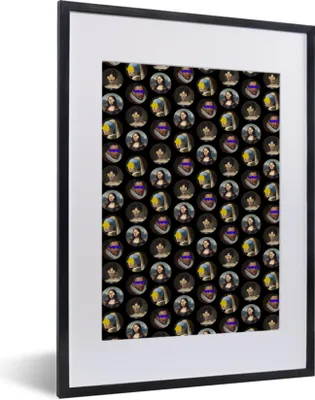 Produktbild von MuchoWow® MuchoWow® Gerahmtes Poster Alte Meister - Muster - Farben 30x40 cm - Poster mit zchwarzem Bilderrahmen - Wandposter Schlafzimmer