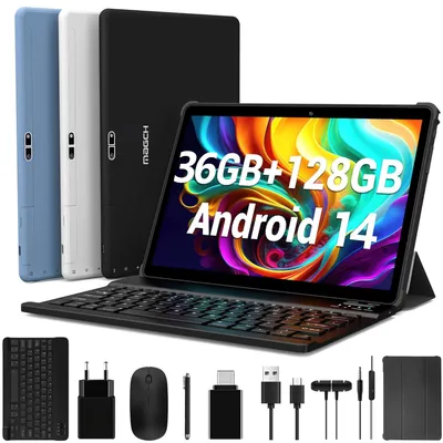 Produktbild von MAGCH Tablets 10 Zoll mit Tastatur und Maus, Android 14.0, 36GB+128GB(1TB TF), Octa-Core, 5GHz WIFI/Bluetooth 5.0, Type-C, 8000mAh, Blau