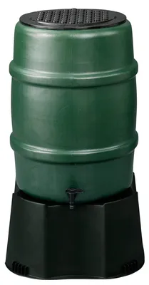 Immagine prodotto di Contenitore per la raccolta dell'acqua piovana, di colore verde, con una capacità di 114 litri