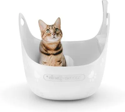 Produktbild von Weißes Katzenklo mit Schaufel für Katzen
