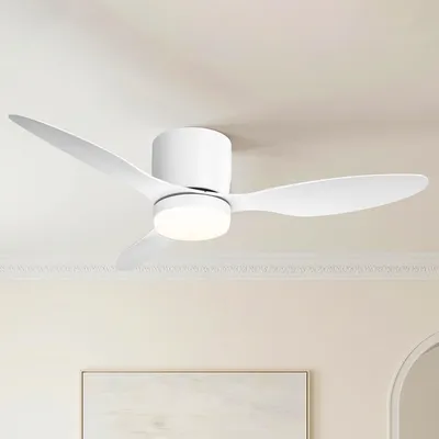 Produktbild von 107cm Deckenventilator mit LED-Licht, 3 Flügel, DC Motor, Dimmbar, Weiß