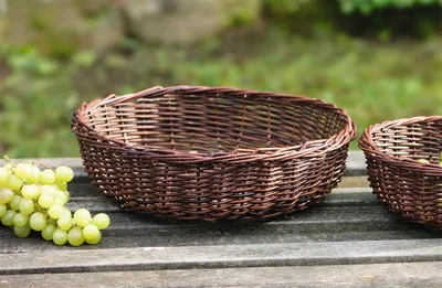 Produktbild von große Schale "Naturbraun" aus Weide, braun, Ø 38x11 cm, Obstschale, Dekoschale