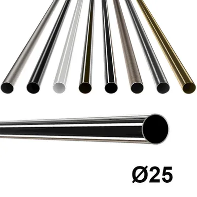 Zdjęcie produktu dla MDEKOR metalowa rura do karnisza, 25 mm, stal nierdzewna, 160 cm
