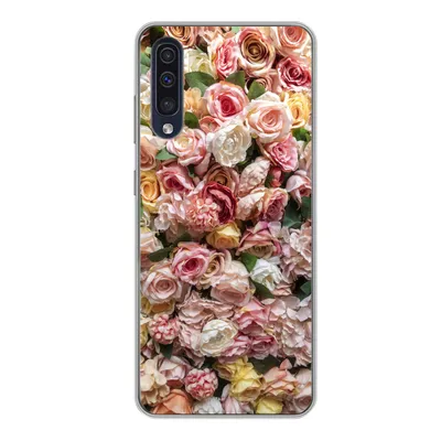 Produktbild von MuchoWow® Handyhülle Schutzhülle Hülle für Samsung Galaxy A50 Rosen - Farben - Wand Silikon Softcase Handy Hülle - Mobiltelefonhülle