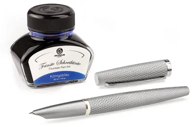 Produktbild von Füllhalter Diplomat Viper silber mit Schreibtinte, Stärke F/M