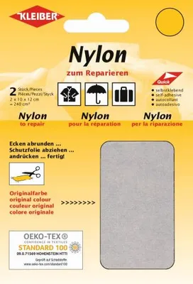 Produktbild von KLEIBER Nylon-Flicken selbstklebend hellgrau 2 Stück