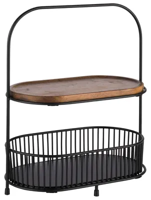 Image de Plateau à gâteaux à deux niveaux, avec plateaux et paniers
