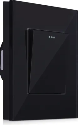 Produktbild von Navaris Wand Lichtschalter mit Glasrahmen einfach - mit Montagematerial - Design Glas Wandschalter Kippschalter - Glasschalter Schalter in Schwarz