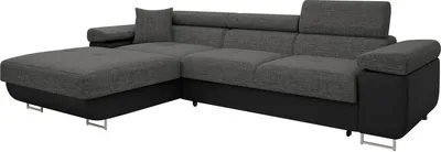 Produktbild von MIRJAN24 Ecksofa Torezio Mini, Stilvoll Eckcouch mit Bettkasten und Schlaffunktion, Einstellbare Kopfstützen, 280x170x70-90 cm (Farbe: Soft 011 + Lux 06, Seite: Links)