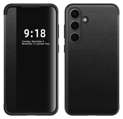 Immagine prodotto di Per Samsung Galaxy S25 Plus 5G vista specchio cellulare Smart Cover Wake UP funzione caso nero