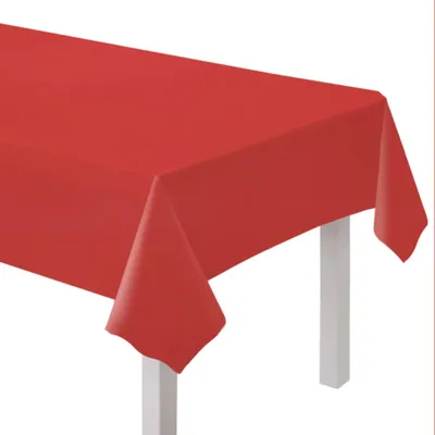 Produktbild von Tischdecke PVC Unifarben 137x274cm | Rot