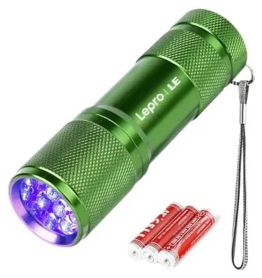 Zdjęcie produktu dla Latarka UV 395 nm aluminiowa detektor moczu zwierząt 9 LED