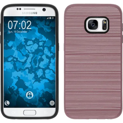 Produktbild von PhoneNatic Hybridhülle kompatibel mit Samsung Galaxy S7 - brushed Case Roségold Cover Schutzhülle + 2 Schutzfolien
