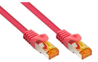 Image de Câble de raccordement RJ45 Cat 7, 50 m, TPE, magenta – câble LAN de haute qualité