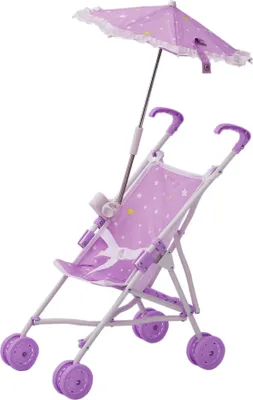 Produktbild von Olivia's Little World Klassisch Kinderwagen-Puppenwagen & Sonnenschirm Lila OL-00005