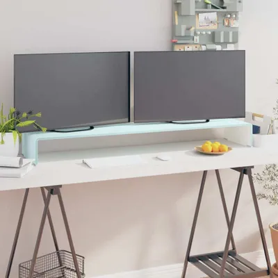 Imagen del producto de Soporte para TV/monitor de vidrio, color verde, Living Store, 120x30x13 cm