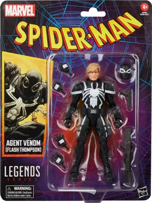 A Hasbro Marvel Spider-Man Agent Venom Flash Thompson action figure in its original packaging.