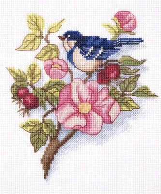 Produktbild von Klart Kreuzstichset "Hagebuttenzweig" 16x17cm, Zählmuster