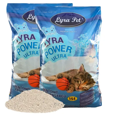 Produktbild von 2 x 15 Liter Lyra Pet® Lyra Power ULTRA excellent Katzenstreu Bentonit