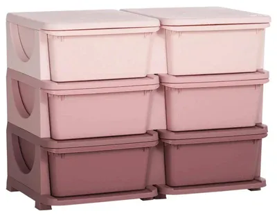 Immagine prodotto di Armadio per bambini con 6 cassetti, ideale per riporre giocattoli. Colore: rosa e viola. Dimensioni: 37x275x56,5 cm