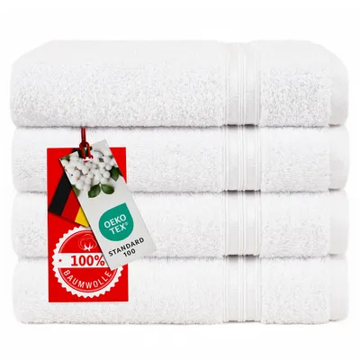 Produktbild von Hammetex Handtücher 4er Set 50x100 cm – 100% Baumwolle Frottier, , mit Aufhängeschlaufe