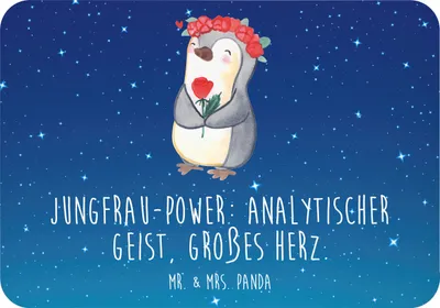 Produktbild von Mr. & Mrs. Panda magnet Jungfrau Astrologie - Sternenhimmel Blau - Geschenk, haftmagnet, Kühlschrankmagnet, Geburtstagsgeschenk, Tierkreiszeichen, whiteboardmagnet
