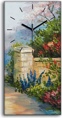 Produktbild von Dekor Leinwand Uhr Wandbilder Geräuschlos 30x60 Gemälde Wand Blumen Bäume Kunst - schwarze Hände