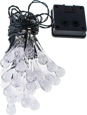 Obrázok produktu pre KIK KX4967 Svetelná reťaz solárna, kvapky 30 LED, 6,5 m studená biela
